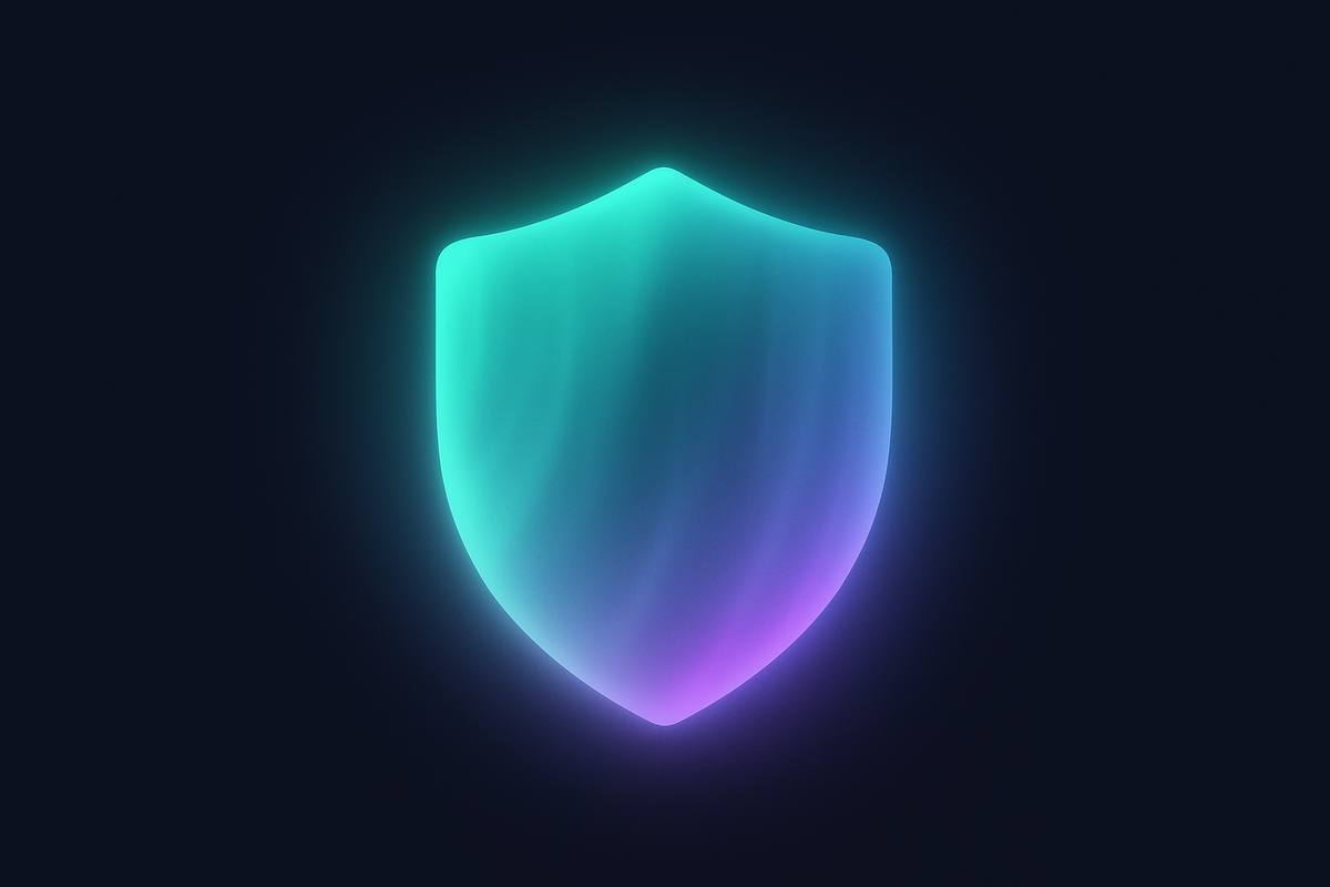 Abstract glowing shield representing encrypted connections
